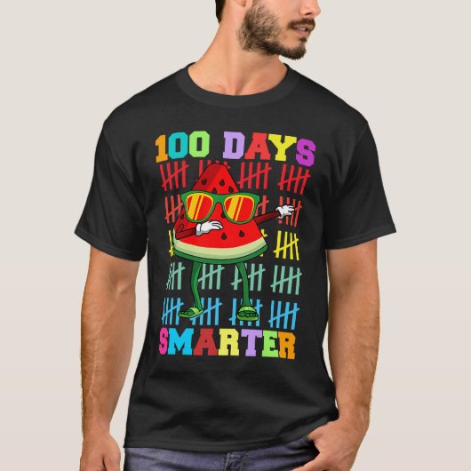 T-shirt 100 Days Smarter watermelon Teacher Kids (Devant)