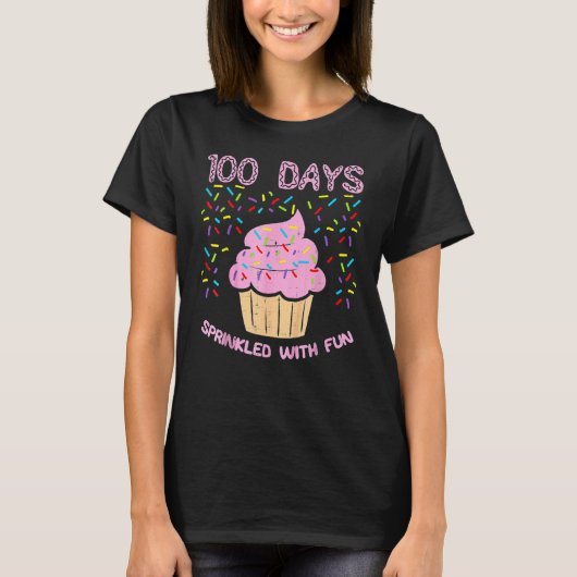 T-shirt 100 Days Sprinkled With Fun Cupcake 100th Day Of S (Devant)