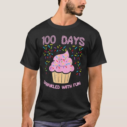 T-shirt 100 Days Sprinkled With Fun Cupcake 100th Day Of S (Devant)