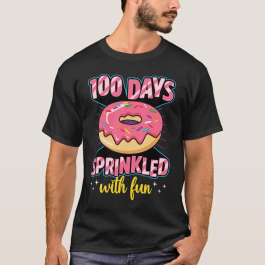 T-shirt 100 Days Sprinkled With Fun School Sprinkled Donut (Devant)