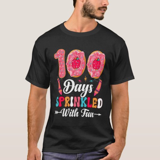 T-shirt 100 Days Sprinkled With Fun Sprinkles Cupcake Sch (Devant)