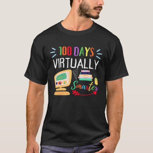 T-shirt 100 Days Virtually Smarter 100th Day Of School Kid (Devant)