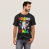T-shirt 100 Days Y'all Teacher Flossing Unicorn Girls 100t (Devant entier)