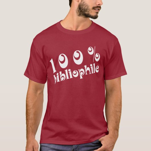 T-shirt 100% de bibliophile d'amusement (Devant)