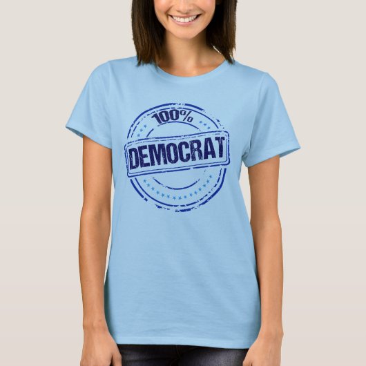 T-shirt 100% démocrate Politique (Devant)