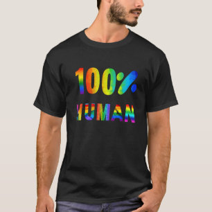 T-shirt 100 Fierté humaine Conception arc-en-ciel