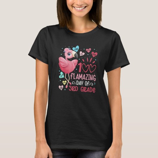 T-shirt 100 Flamazing Day of 3rd Grade Flamingo 100 Days S (Devant)