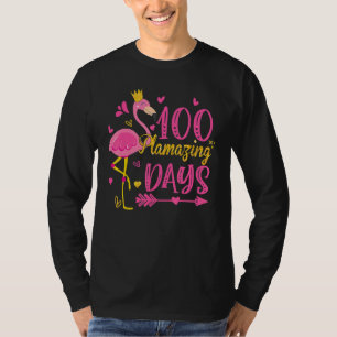 T-shirt 100 Flamazing Days Of School Flamant rose 100th Da