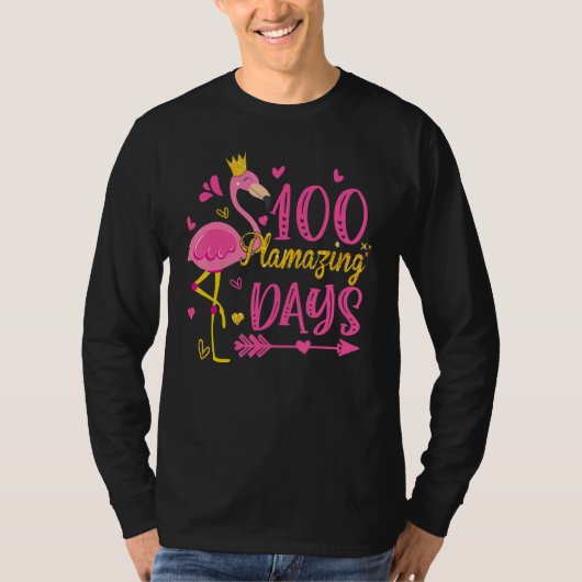 T-shirt 100 Flamazing Days Of School Flamant rose 100th Da (Devant)