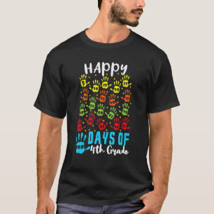 T-shirt 100 Hand Kid 4e année Joyeux 100e Jours 100 Jours