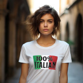 T-shirt 100% italien Drapeau italien drôle