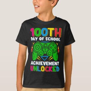 T-shirt 100 Jour De L'École Jeu Déverrouillé 100E Jours De