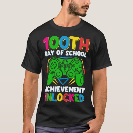 T-shirt 100 Jour De L'École Jeu Déverrouillé 100E Jours De (Devant)