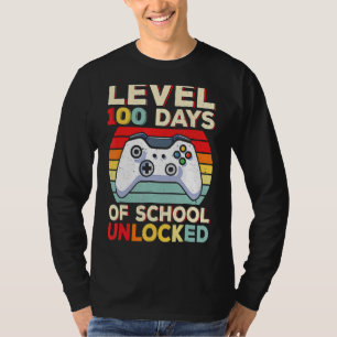 T-shirt 100 Jour De L'École Jeux Vidéo Amusants Jeux Garço