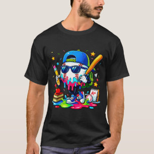 T-shirt 100 Journées Scolaires Glissantes Baseball Crème G