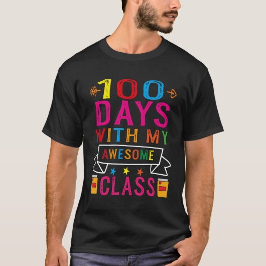 T-shirt 100 Jours Avec Ma Magnifique Classe 100 Jours D'Éc (Devant)