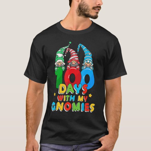 T-shirt 100 Jours Avec Mes Gnomies Mignonne Enseignant Gno (Devant)