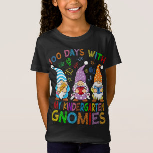 T-Shirt 100 Jours Avec Mon Jardin D'Enfance Gnomes Enseign