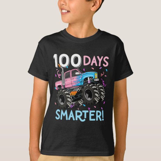 T-shirt 100 Jours Camion Monster Smarter 100e Jour De L'Éc (Devant)