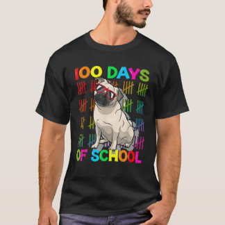 T-shirt 100 Jours Carlins Amoureux de les chiens 100E Jour