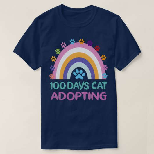 T-shirt 100 jours chat adoptant cool (Design devant)