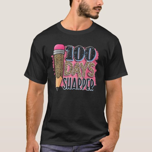 T-shirt 100 Jours Crayons Plus Pointus Enseignant Joyeux 1 (Devant)
