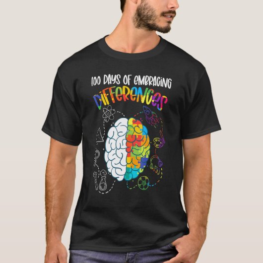 T-shirt 100 jours d'acceptation des différences, professeu (Devant)