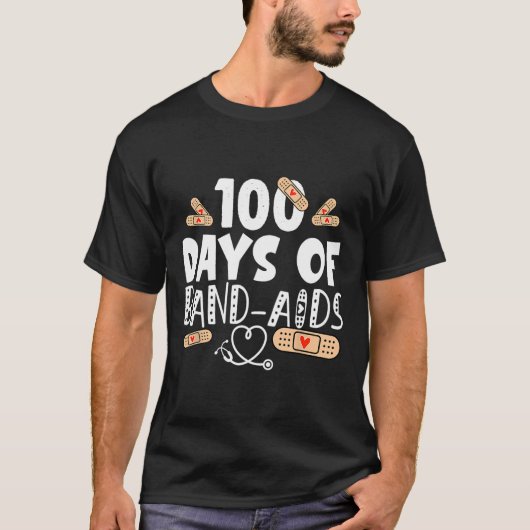 T-shirt 100 jours d'aide-bande - infirmière scolaire 100 j (Devant)