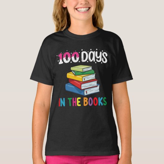 T-shirt 100 Jours Dans L'École De Livres Lecture Bibliothé (Devant)