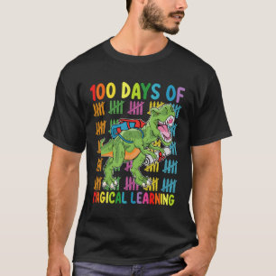 T-shirt 100 jours d'apprentissage magique École de dinosau