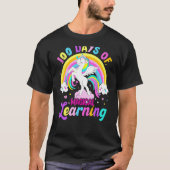 T-shirt 100 Jours D'Apprentissage Magique Unicorne Arc En  (Devant)