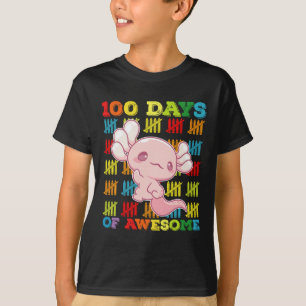 T-shirt 100 jours d'axolotl génial 100e jour d'école