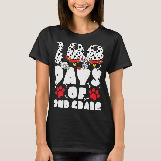 T-shirt 100 Jours de 2e année Dalmatien Chien Enfants 100 (Devant)