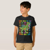 T-shirt 100 Jours De 2E Année T Rex Dinosaur School (Devant entier)