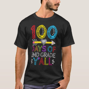 T-shirt 100 Jours De 2e Année Y'all Heart Enseignant Élève