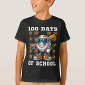 T-shirt 100 Jours De Baseball Scolaire 100E Jour D'École (Devant)