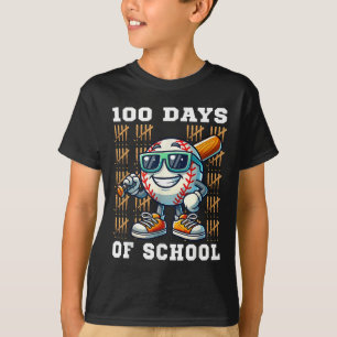 T-shirt 100 Jours De Baseball Scolaire 100E Jour D'École