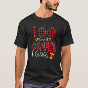 T-shirt 100 Jours De Café Chaos Enseignant Heureux 100 Jou