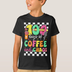 T-shirt 100 Jours De Café Et Cam ; Chaos Professeur Retro