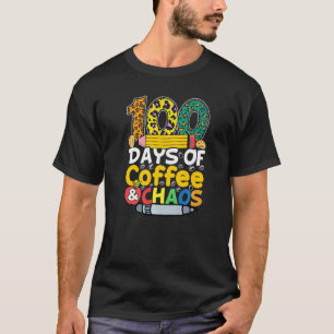 T-shirt 100 jours de café et de chaos 100e jour cadeaux po