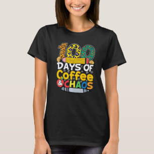 T-shirt 100 jours de café et de chaos 100e jour d'école E
