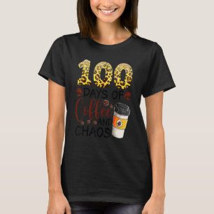 T-shirt 100 jours de café et de chaos 100e jour d'école F