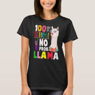 T-shirt 100 Jours de Chemise d'école Pas de problème Llama