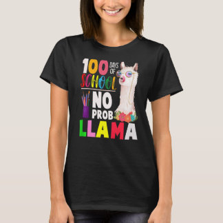 T-shirt 100 Jours de Chemise d'école Pas de problème Llama