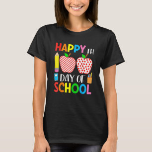 T-shirt 100 Jours De Coeurs Stripes Enseignant Et Étudiant