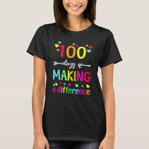 T-shirt 100 jours de différence pour l'enseignant 100e jou