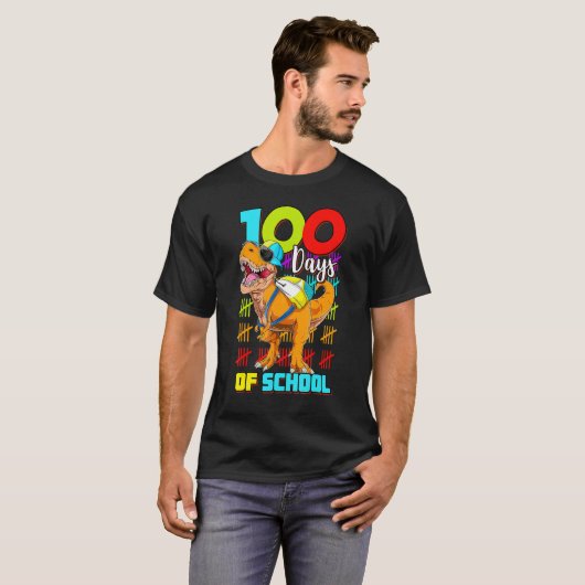 T-shirt 100 Jours De Dinosaure Scolaire 100 Jours Smarter (Devant entier)
