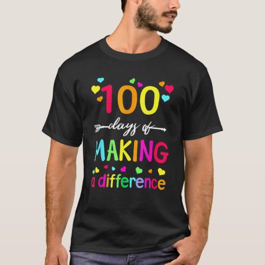 T-shirt 100 Jours De Faire La Différence Enseignant 100e J (Devant)