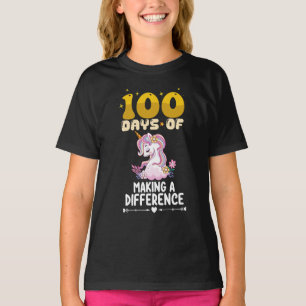 T-shirt 100 Jours De Faire Une Différence École Unicorn
