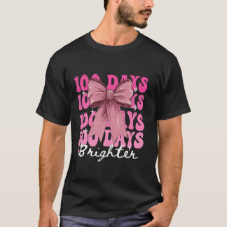 T-shirt 100 Jours de filles de l'école Coquette Bow 100e J